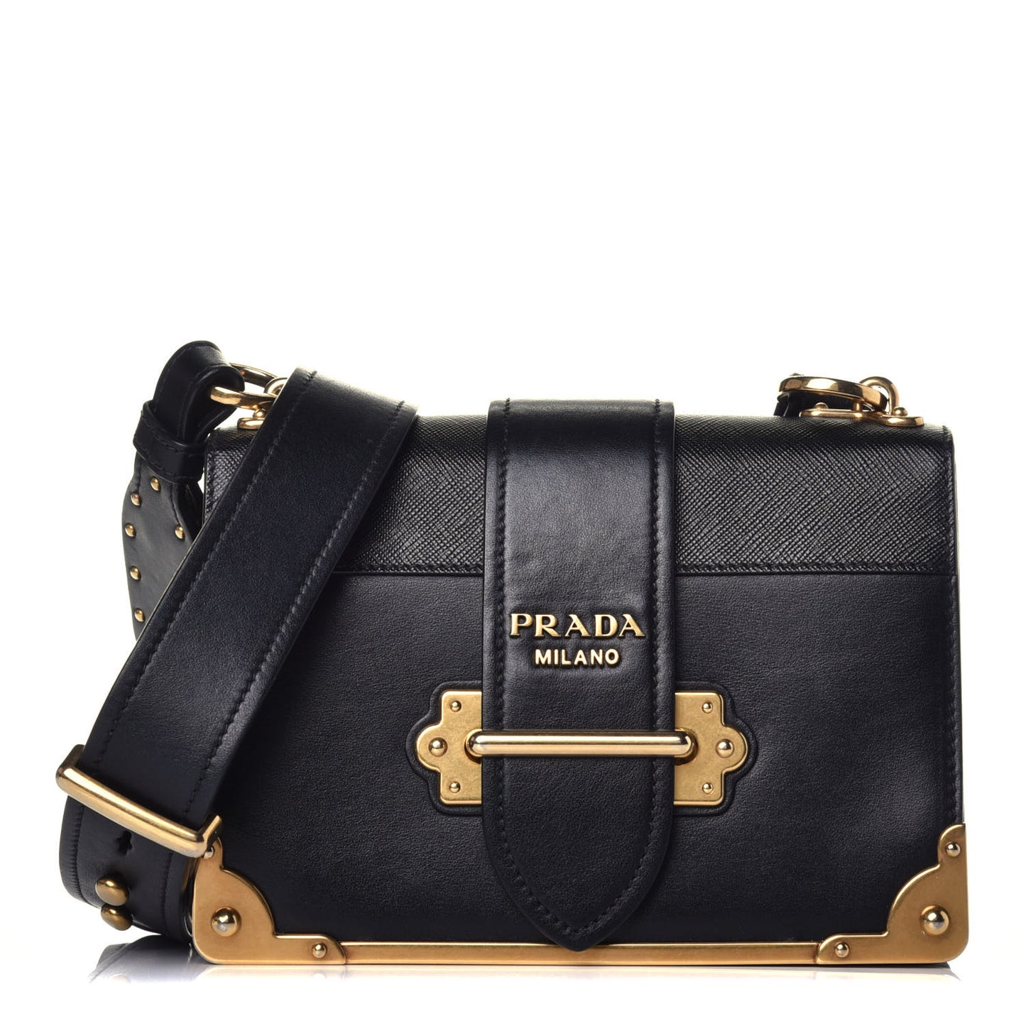 City Calf Saffiano Cahier Bag Black