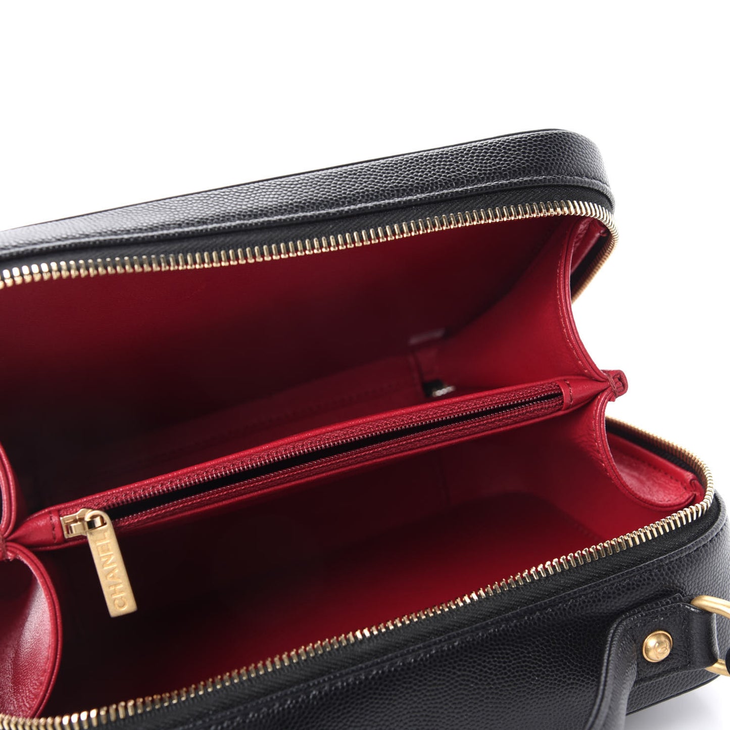 Caviar Quilted Medium CC Filigree Vanity Case Black