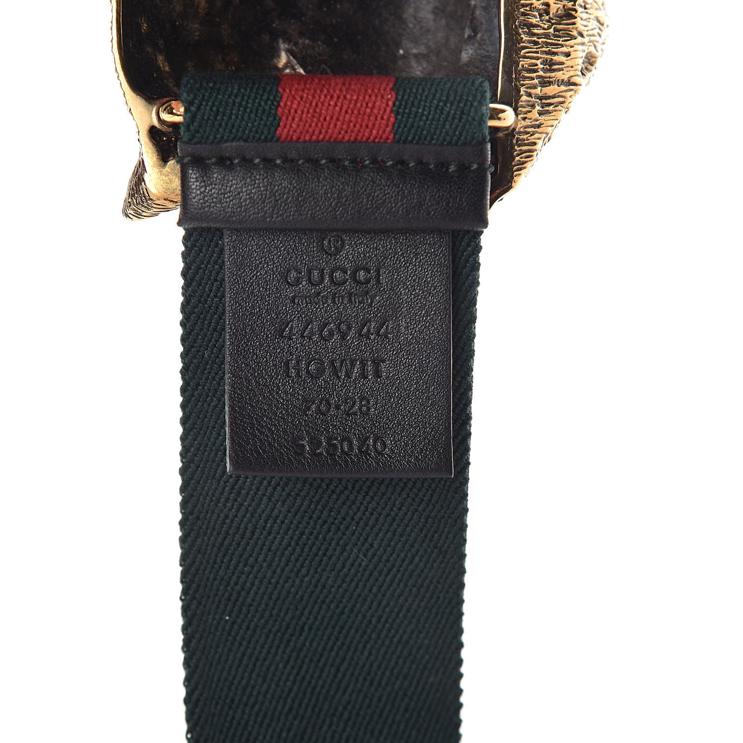 Gucci Web Feline Buckle Belt 75 30 Green Red 4 of 4