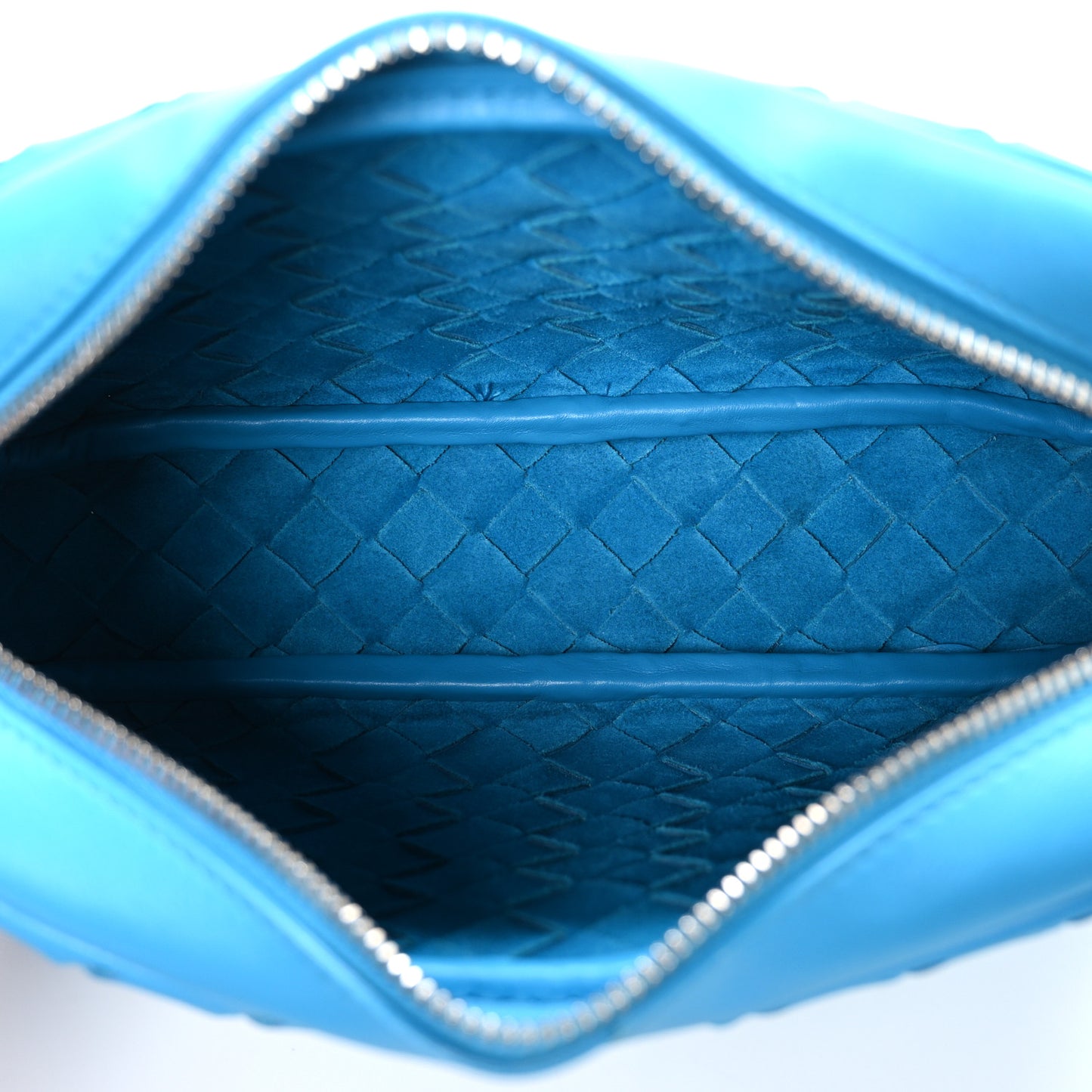 Calfskin Intrecciato Small Camera Bag Pool Blue