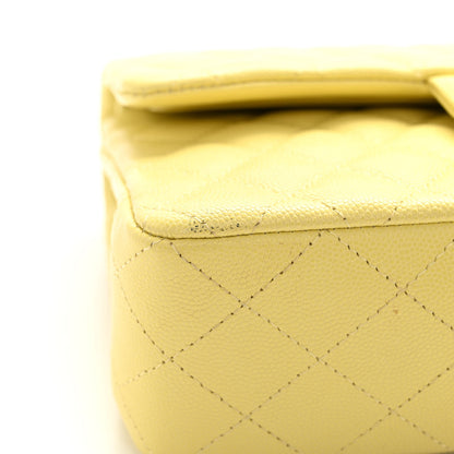Chanel Caviar Quilted Medium Double Flap Light Yellow 9 of 9