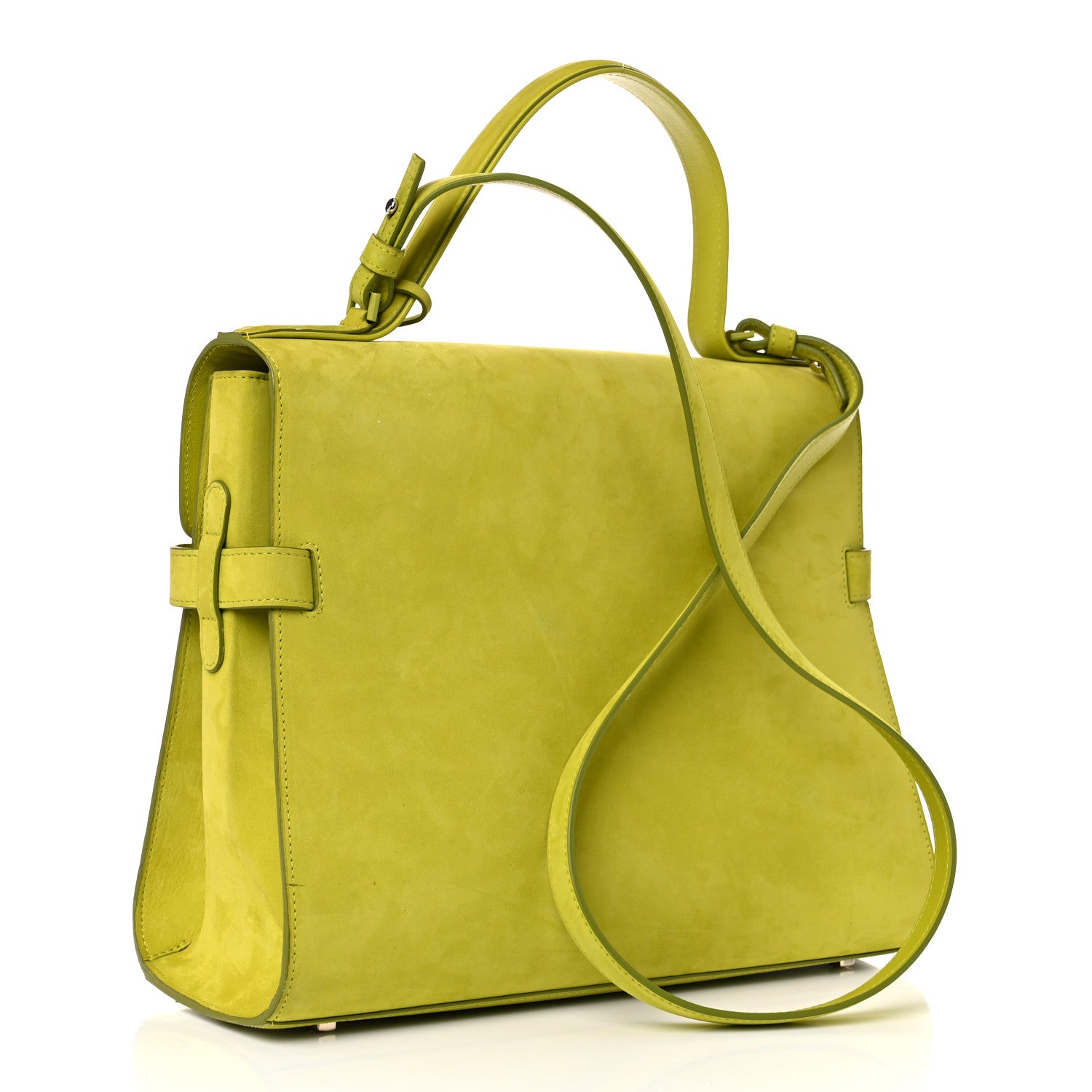 Delvaux Suede Crocodile Tempete Satchel Green 2 of 15
