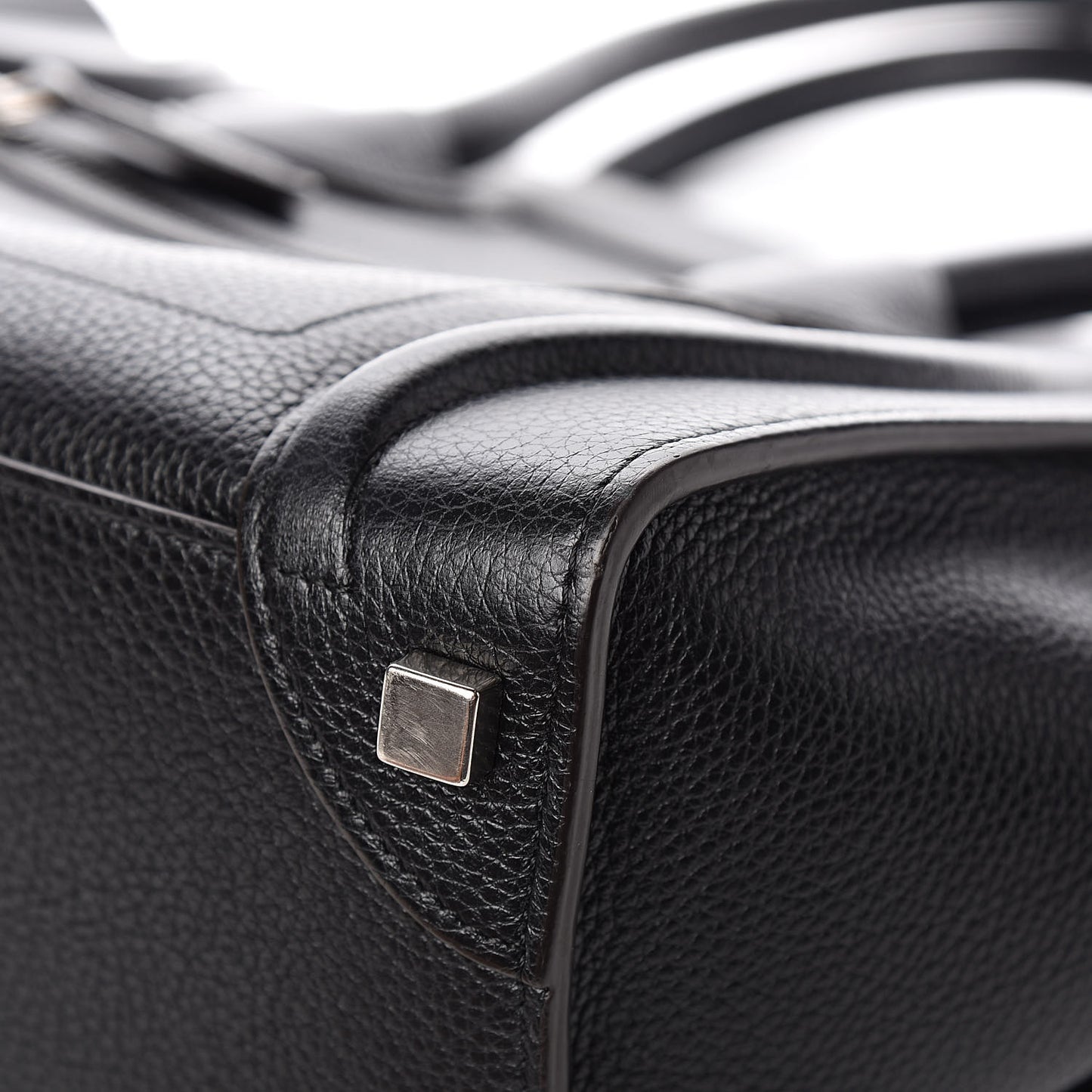 Drummed Calfskin Micro Luggage Black
