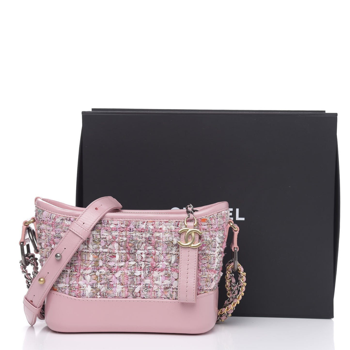 Tweed Calfskin Small Gabrielle Hobo Light Pink