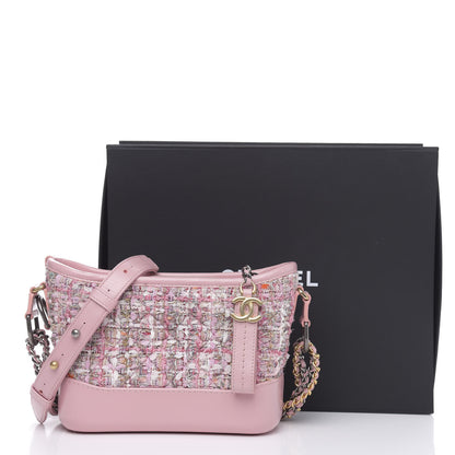 Chanel Tweed Calfskin Small Gabrielle Hobo Light Pink 10 of 10