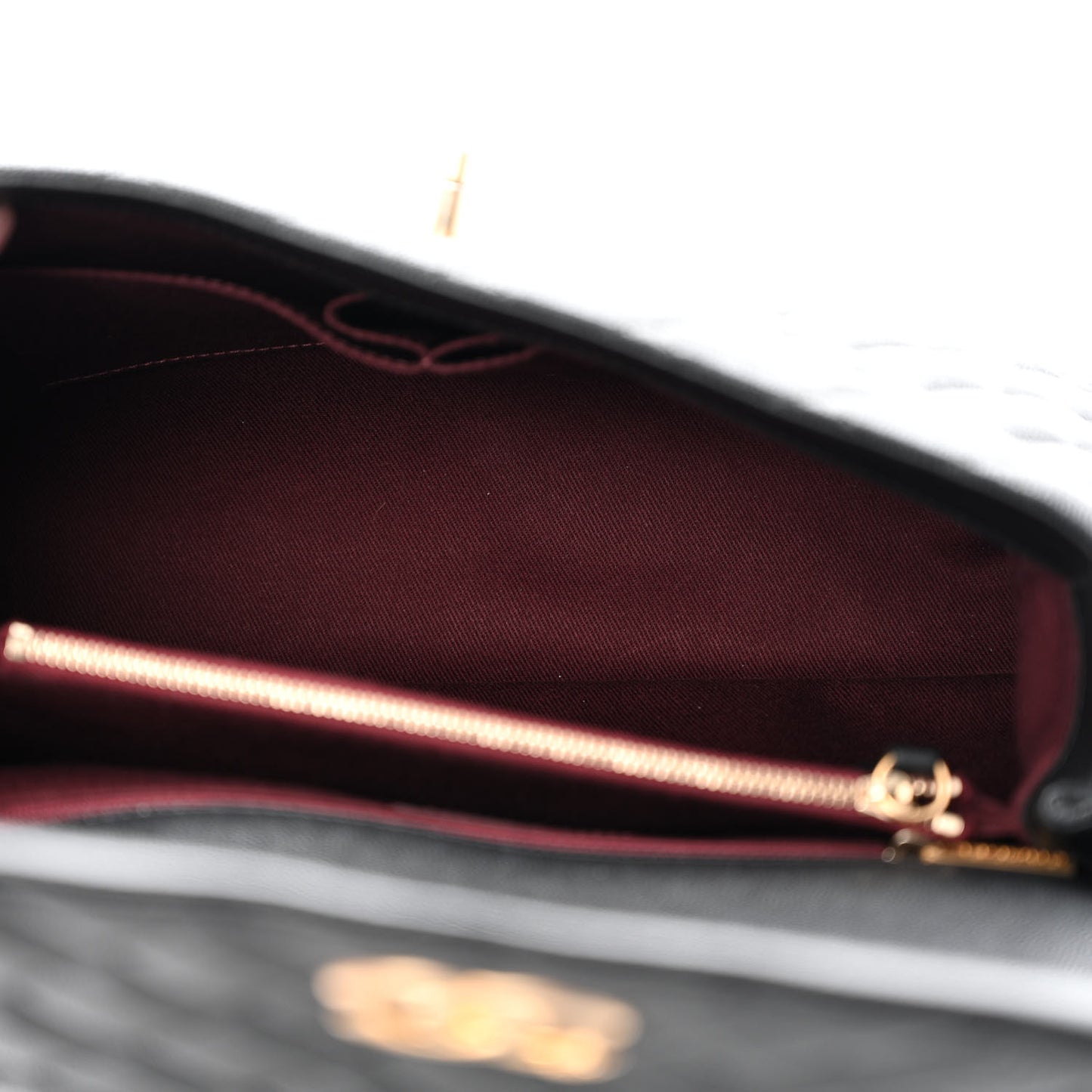 Caviar Quilted Medium Coco Handle Flap Black