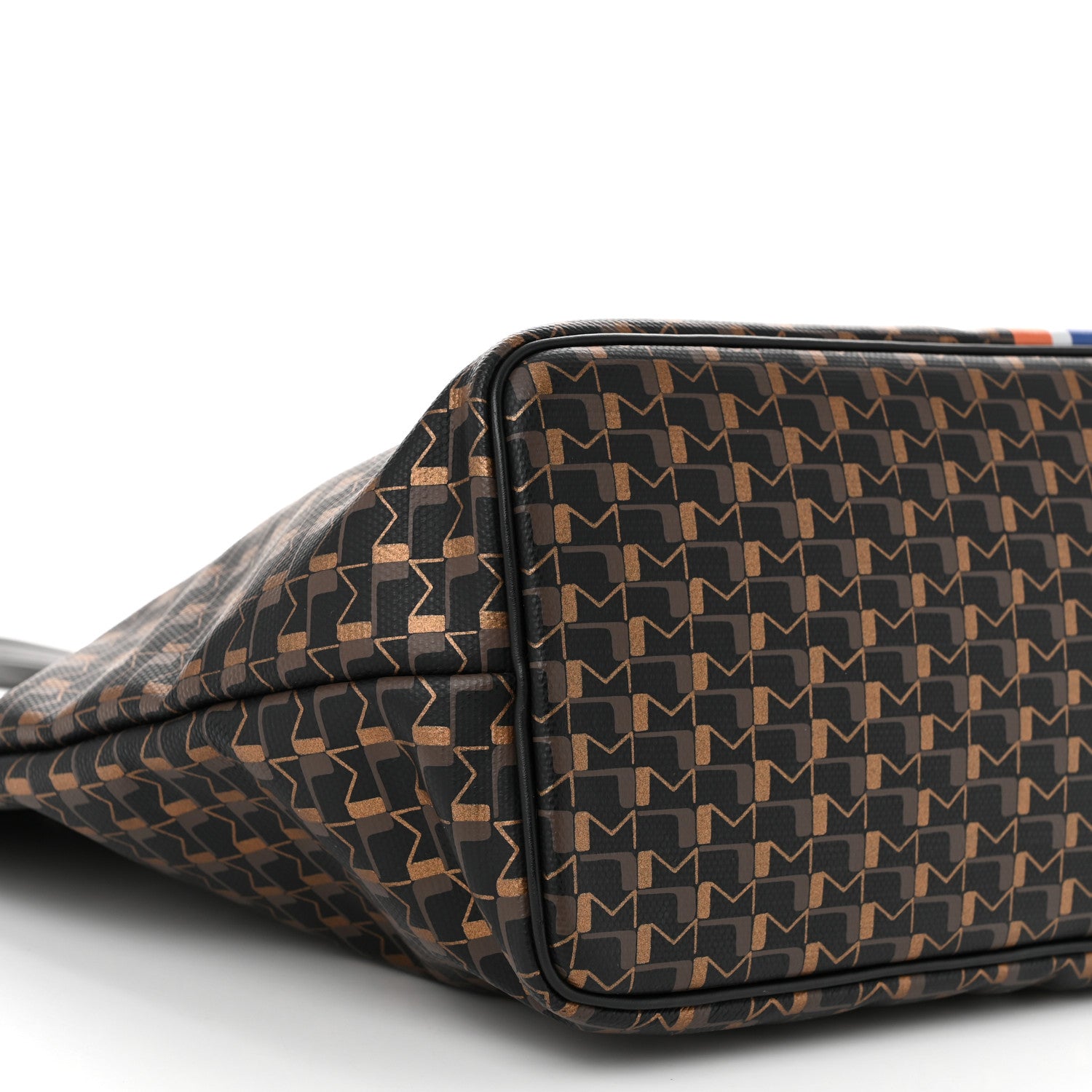 Moynat Grained Calfskin Canvas 1920 Oh! Tote Ruban MM Carbon Bronze 9 of 10