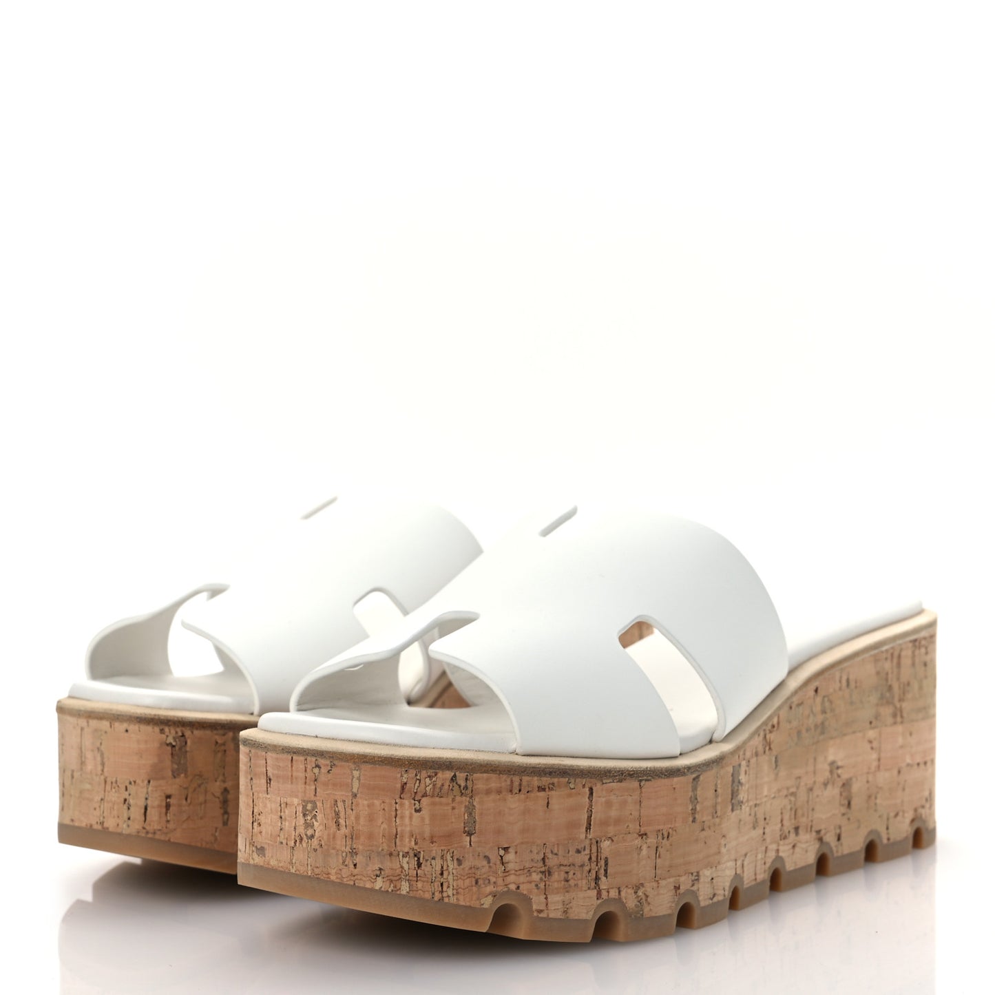 Calfskin Cork Eze 30 Sandals 38 White