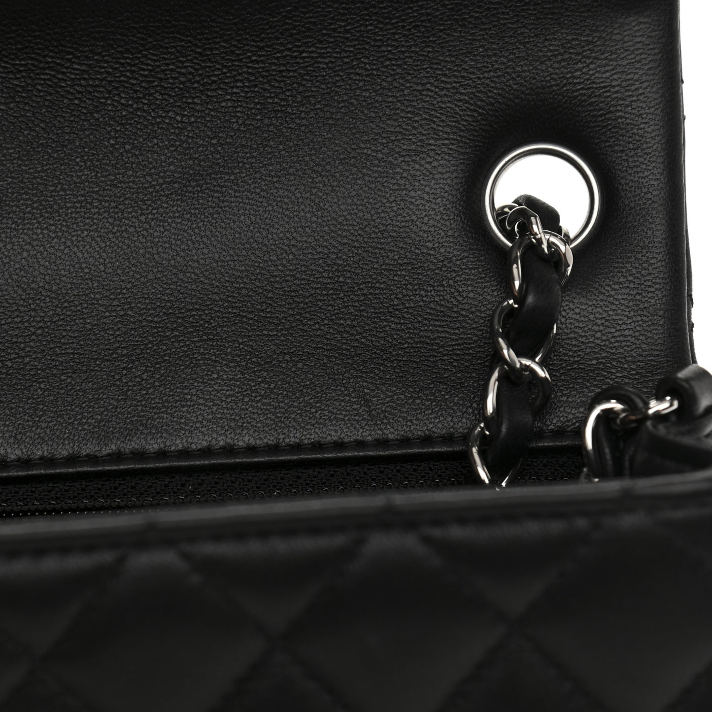 Lambskin Quilted Mini Rectangular Flap Black
