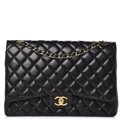 Chanel Lambskin Quilted Maxi Double Flap Black 1 of 17