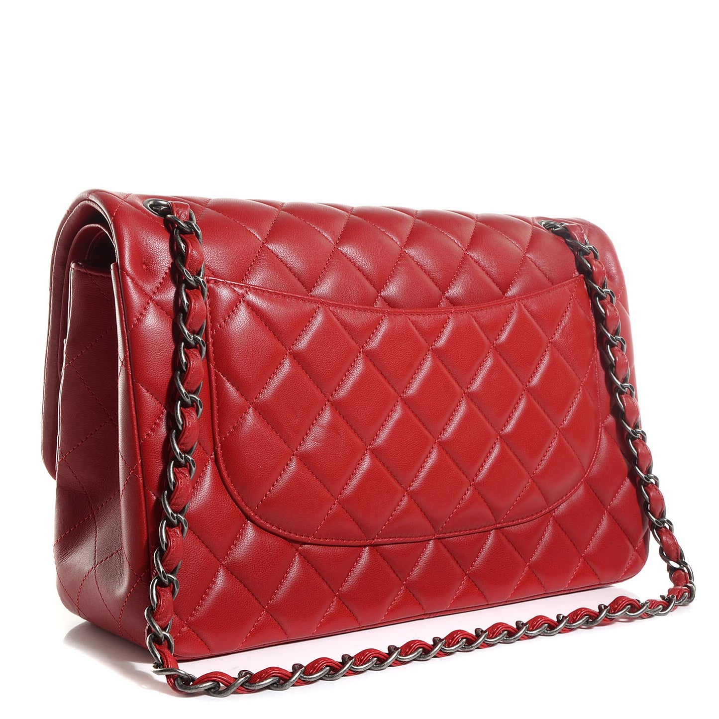 Lambskin Jumbo Double Flap Red