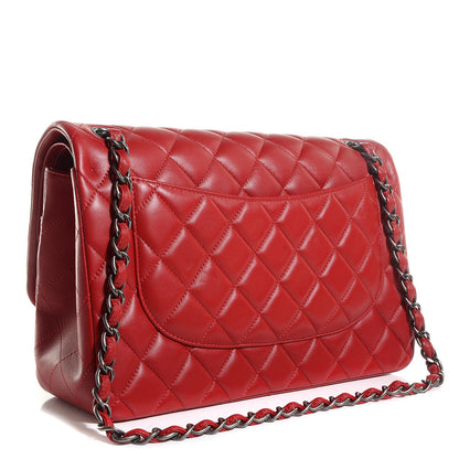 Chanel Lambskin Jumbo Double Flap Red 3 of 9