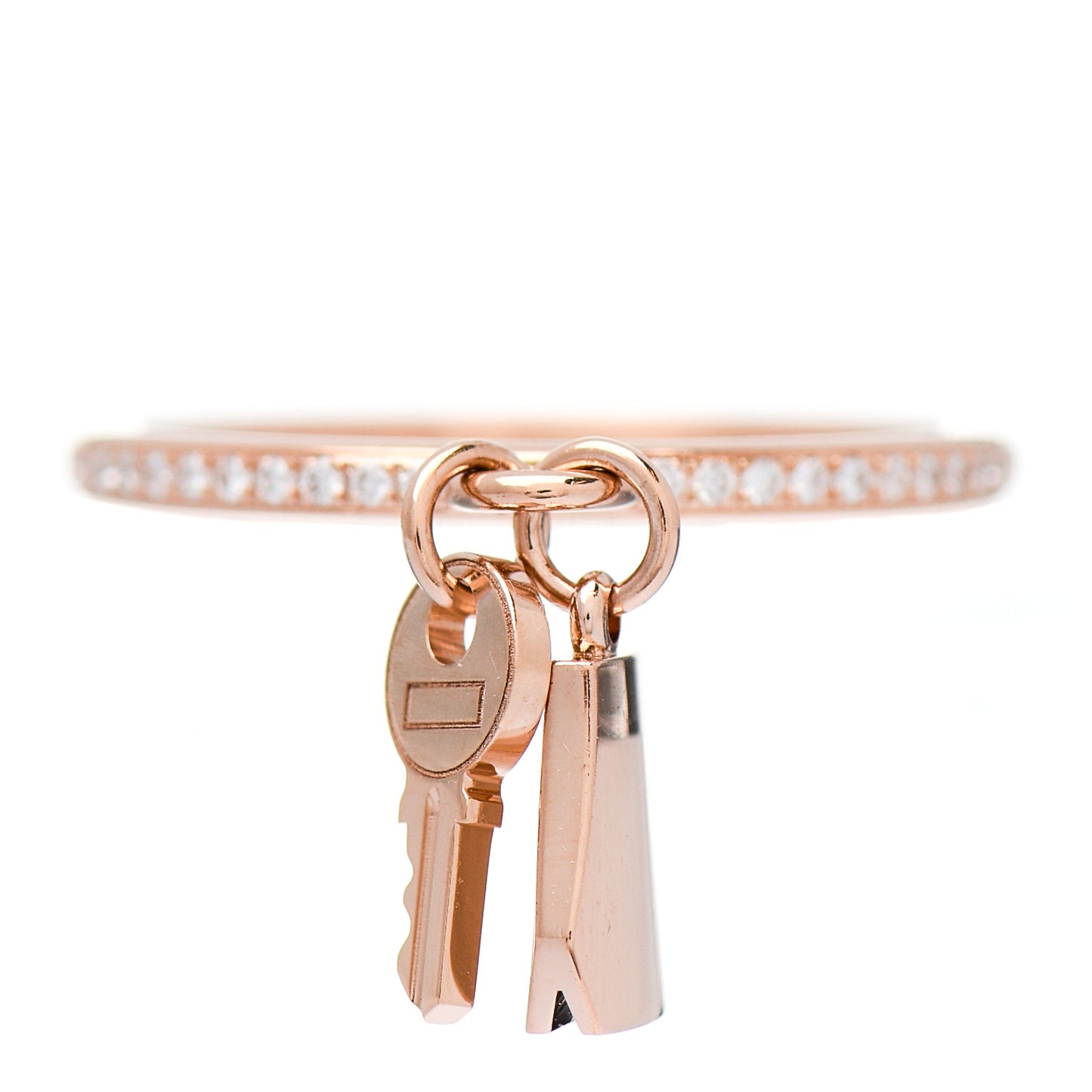 18K Rose Gold Diamond Kelly Clochette Ring 54 7