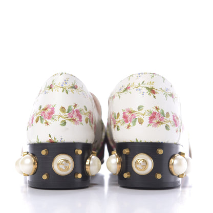 Gucci Calfskin Web Pearl Floral Embellished Peyton Loafer 40 White Multicolor 7 of 11