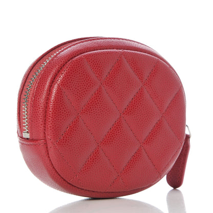 Chanel Caviar Quilted Zip Around Classic Coin Purse Dark Pink 3 of 8