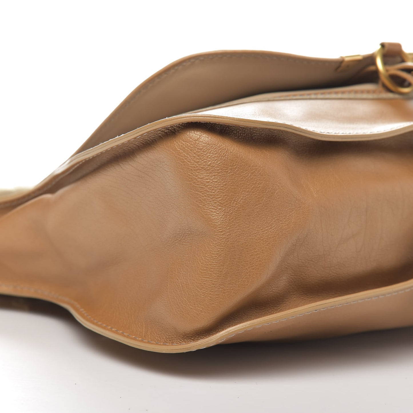 Metallic Calfskin Medium Marcie Satchel Brown