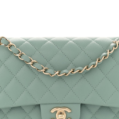 Chanel Caviar Quilted Medium Double Flap Light Blue 8 of 10