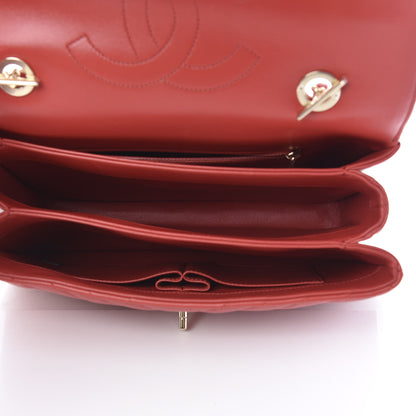 Chanel Lambskin Chevron Quilted Medium Trendy CC Dual Handle Flap Bag Red 5 of 10