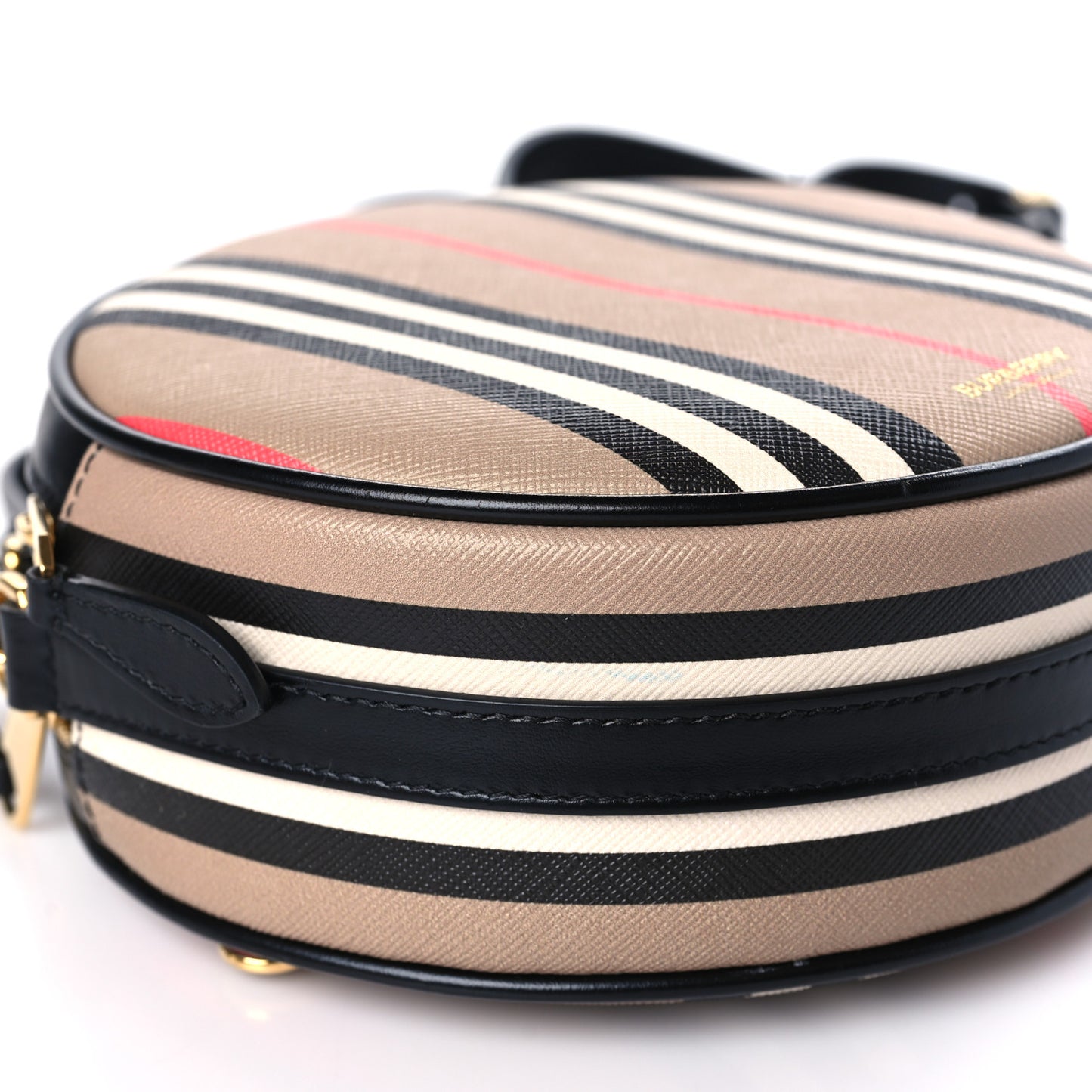 E-Canvas Calfskin Icon Stripe Louise Bag Archive Beige