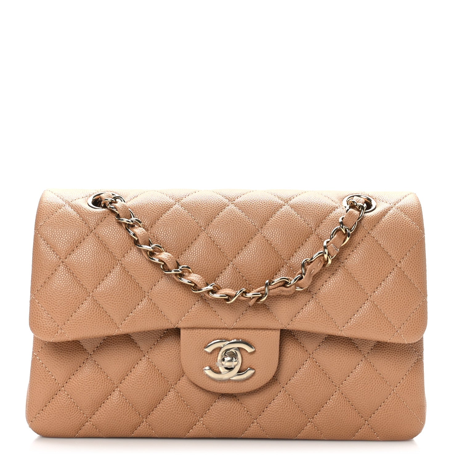 Chanel Caviar Quilted Small Double Flap Dark Beige 1 of 9
