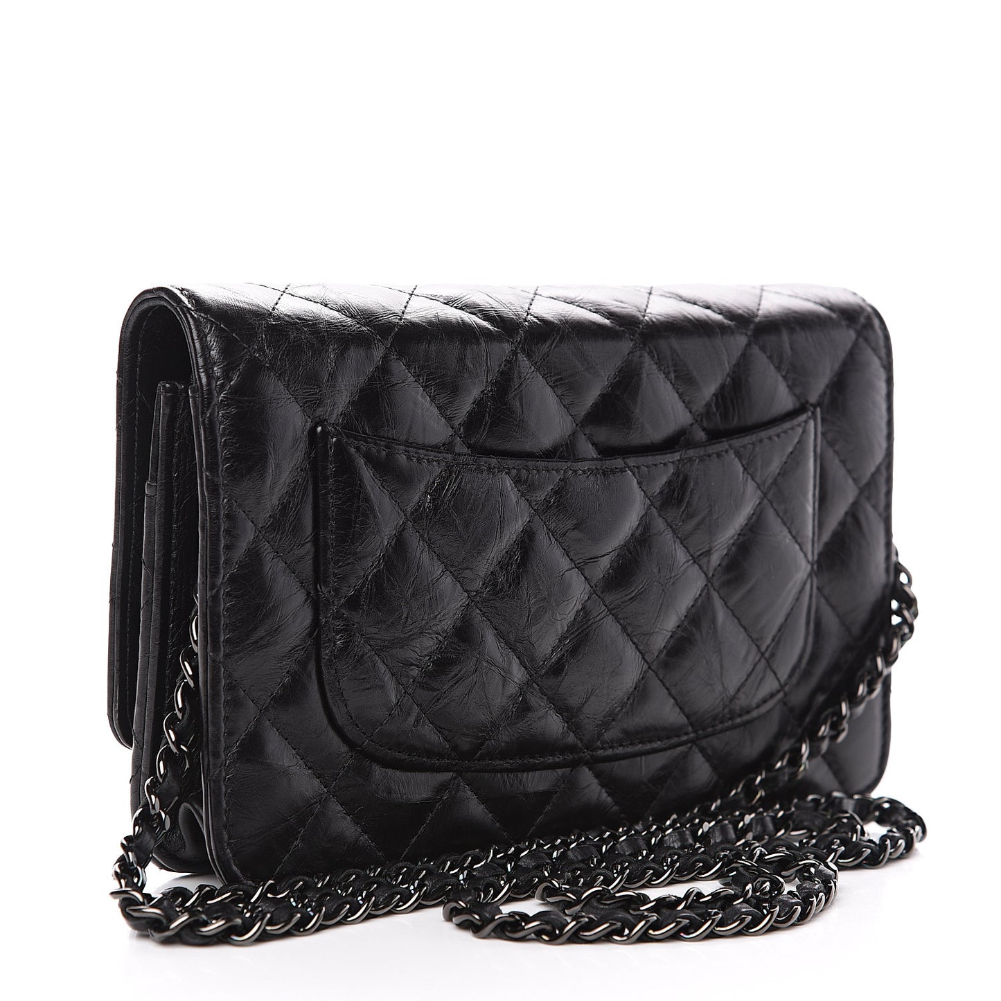 Aged Calfskin Quilted Reissue Wallet On Chain WOC So Black
