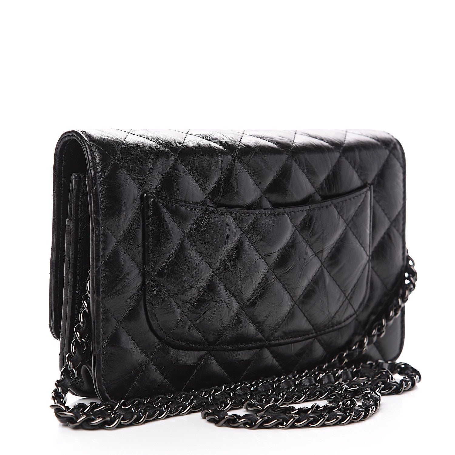 Chanel Aged Calfskin Quilted Reissue Wallet On Chain WOC So Black 2 of 9