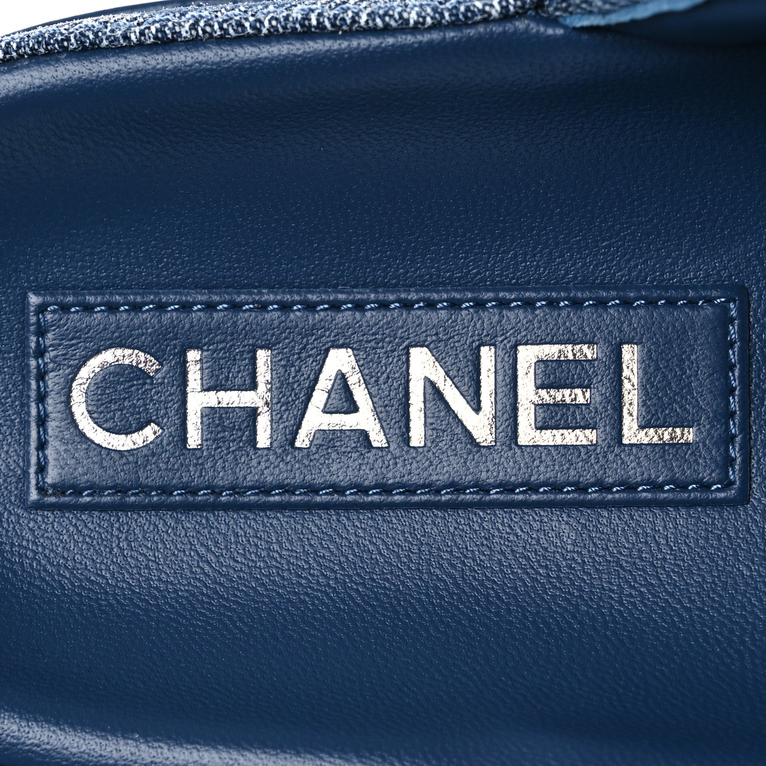 Chanel Denim CC Velcro Dad Chain CC Slide Sandals 39 Blue 9 of 11