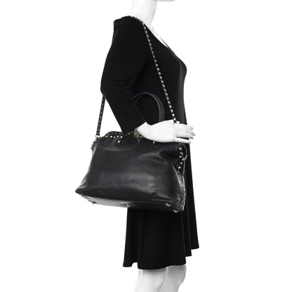 Valentino Garavani Vitello Rockstud Dome Satchel Black 2 of 21
