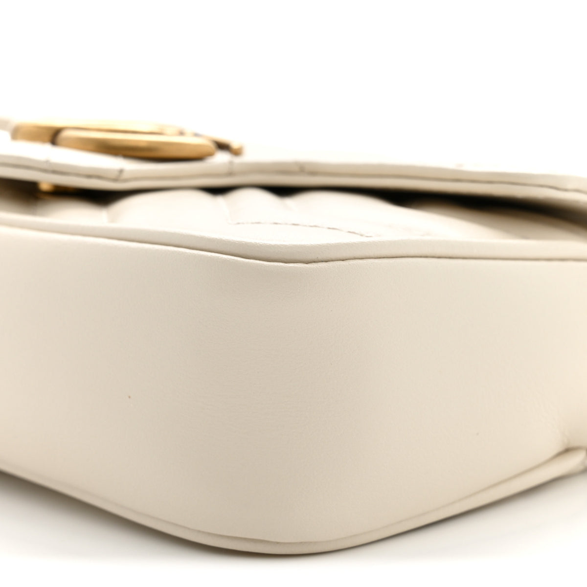 Gucci Calfskin Matelasse Super Mini GG Marmont Shoulder Bag White 9 of 10