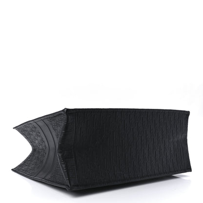 Christian Dior Oblique Calfskin Embossed Book Tote Black 4 of 9