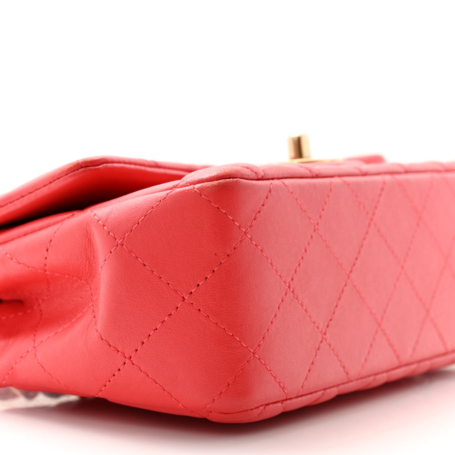 Chanel Lambskin Quilted Mini Rectangular Flap Red 9 of 11