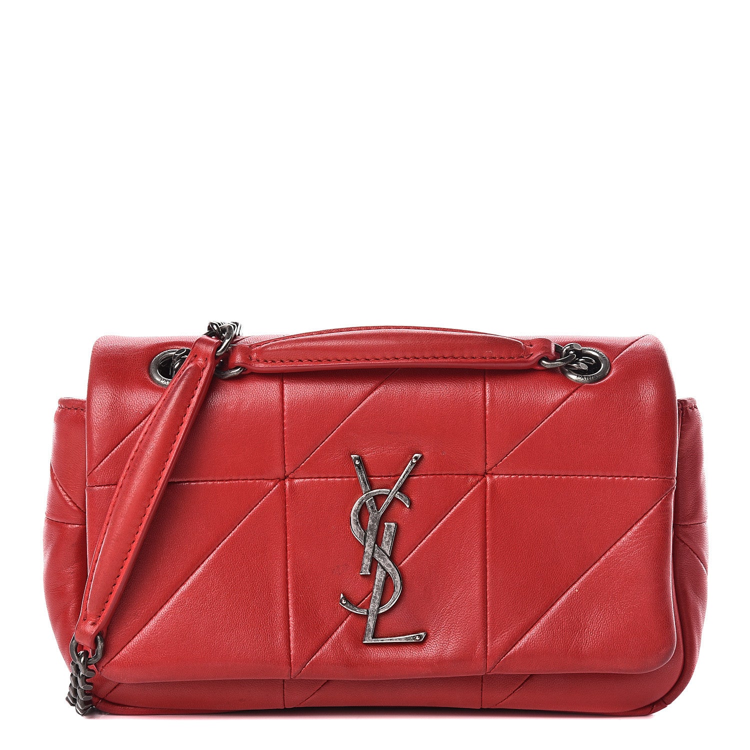 Saint Laurent Lambskin Patchwork Monogram Small Jamie Red 1 of 22