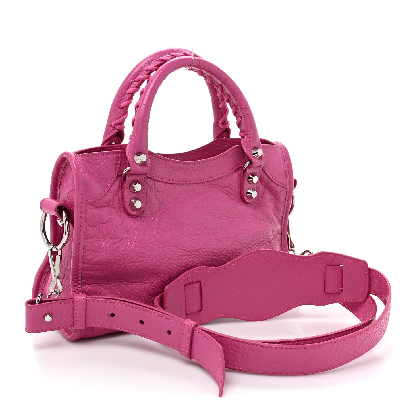 Agneau Silver Hardware Mini City Rose Flamingo