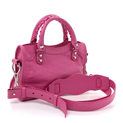Balenciaga Agneau Silver Hardware Mini City Rose Flamingo 3 of 9