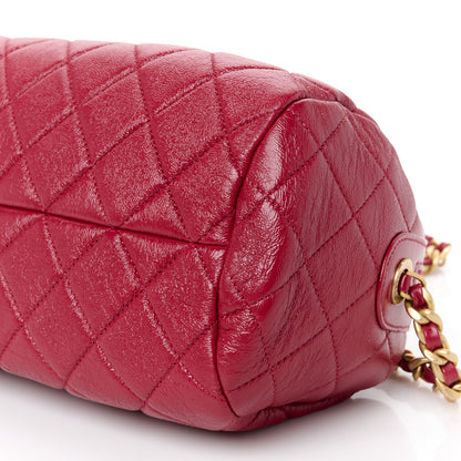 Chanel Shiny Lambskin Quilted Fashion Therapy Bowling Bag Red 10 of 10