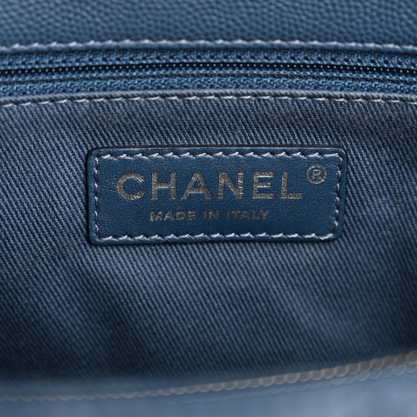 Caviar Quilted Small Coco Handle Flap Blue