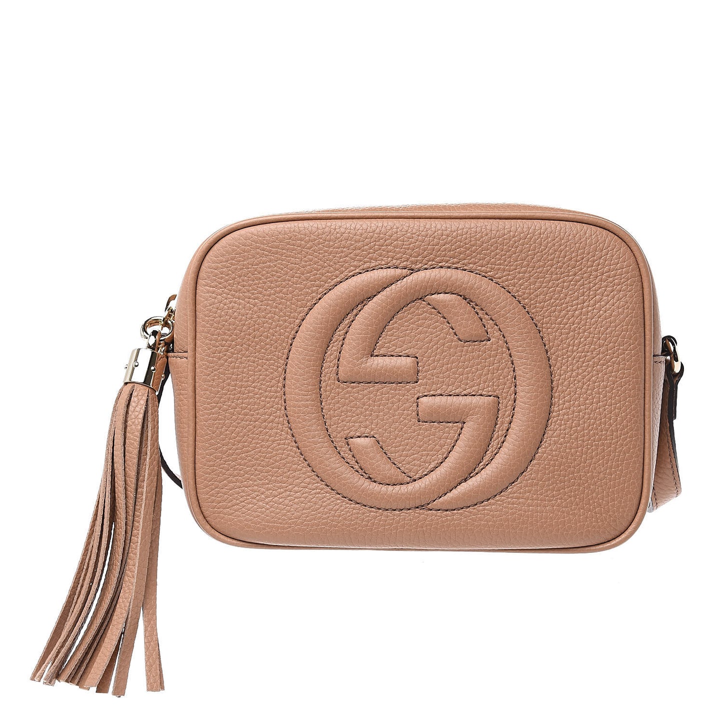 Pebbled Calfskin Small Soho Disco Bag Rose Beige