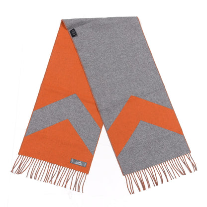 Hermes Cashmere Casaque Chevron Muffler Geranium Gris Flanelle 2 of 4