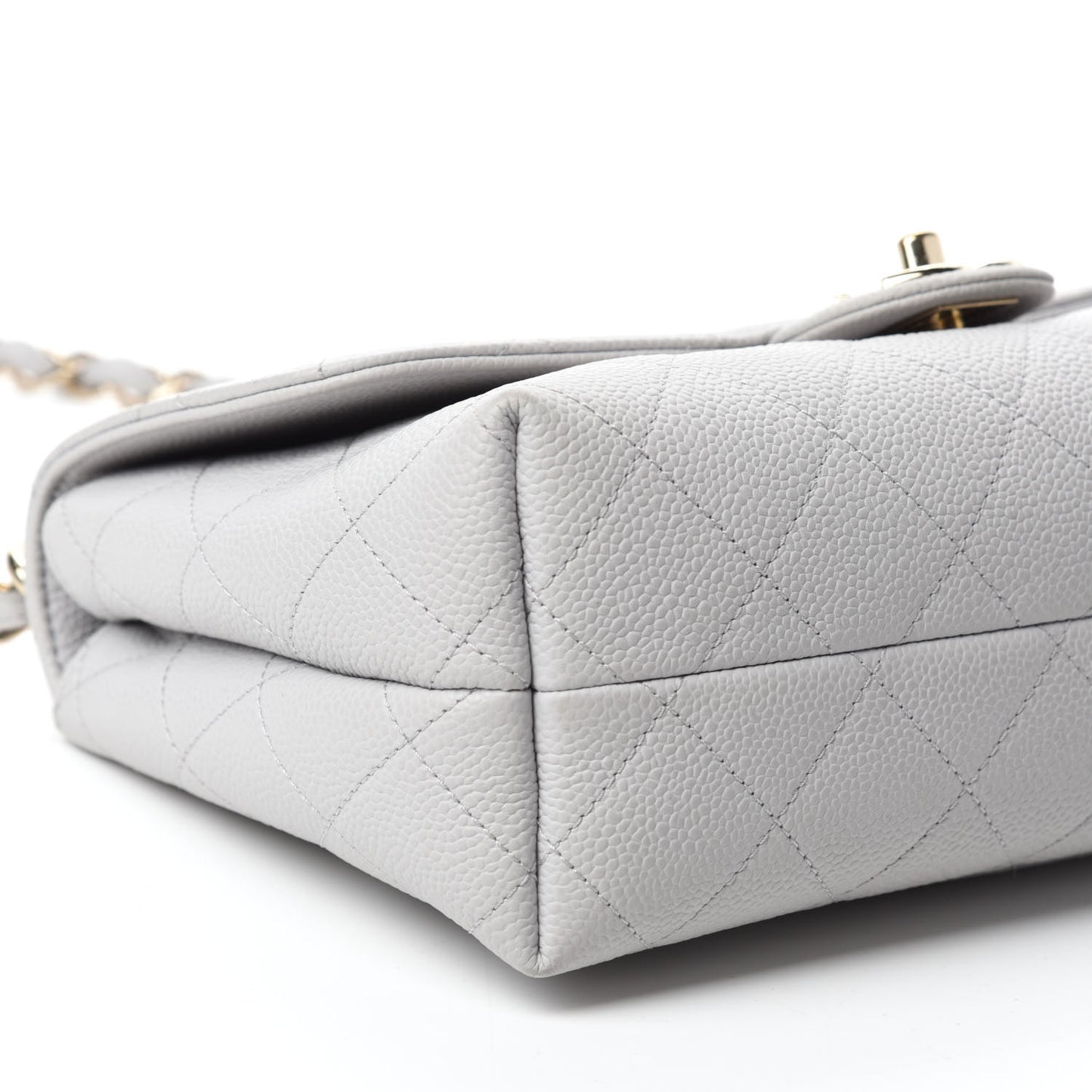 Caviar Quilted City Walk Flap Light Grey