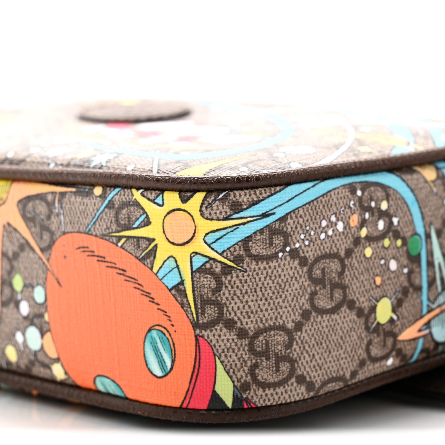 Gucci X DISNEY GG Supreme Monogram Donald Duck Small Interlocking G Belt Bag 120 48 Beige Multicolor New Acero 11 of 11