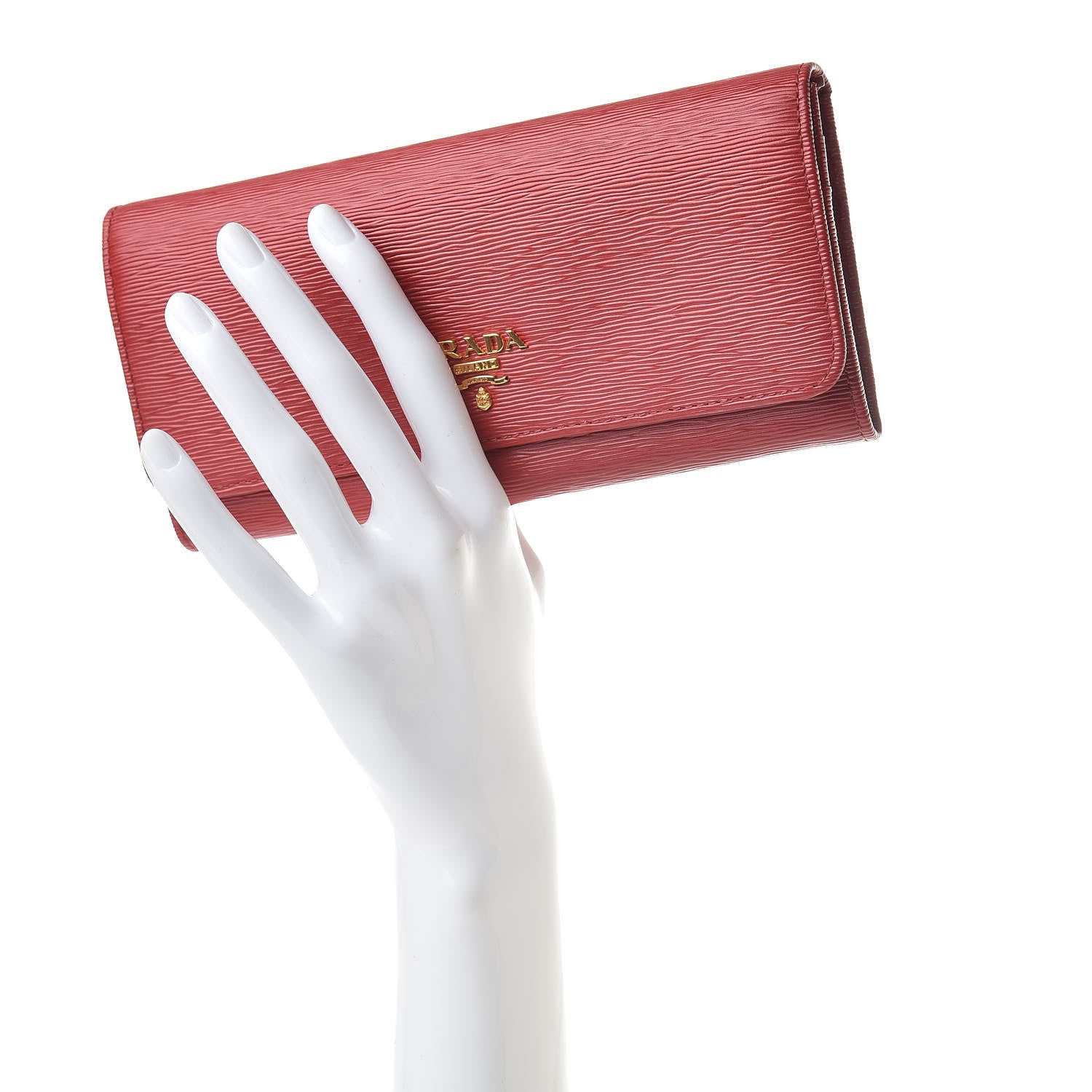 Prada Vitello Move Continental Flap Wallet Lacca 2 of 8