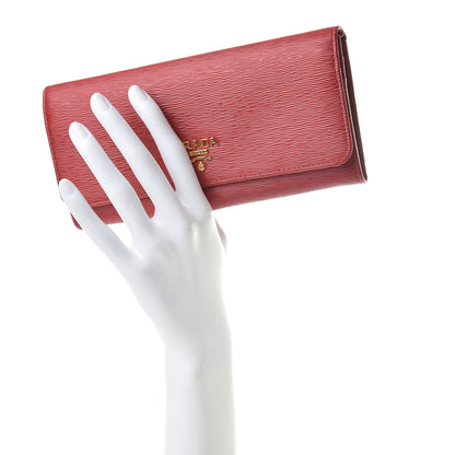 Prada Vitello Move Continental Flap Wallet Lacca 2 of 8