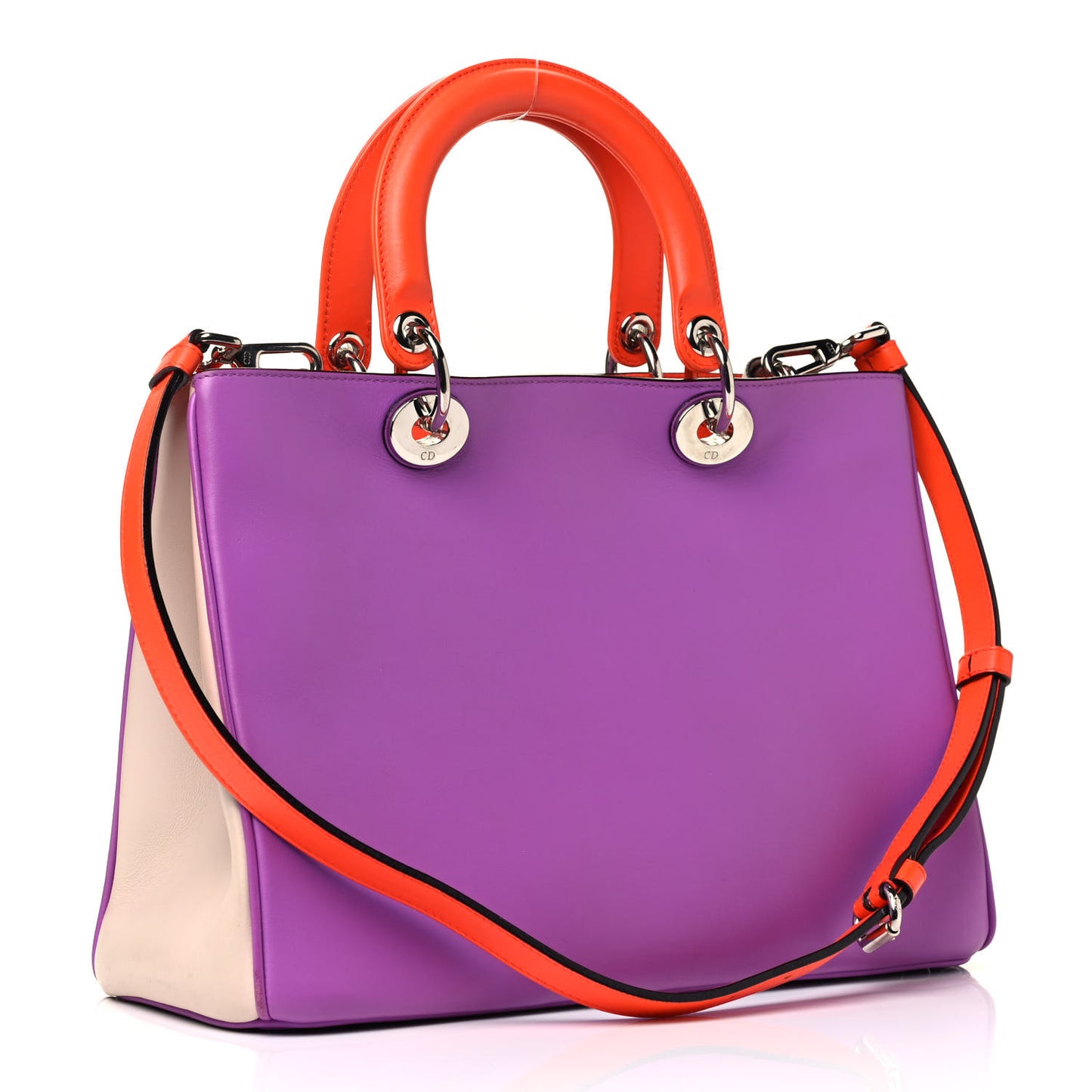 Smooth Calfskin Tri-Color Medium Diorissimo Tote Parme Sand