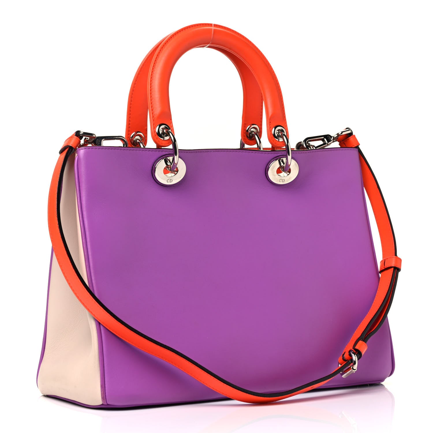 Christian Dior Smooth Calfskin Tri-Color Medium Diorissimo Tote Parme Sand 3 of 5