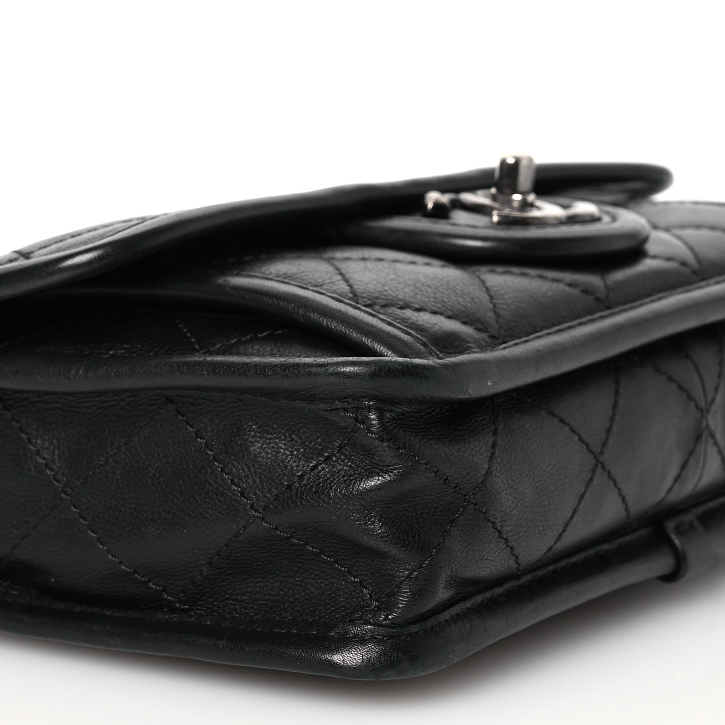 Calfskin Quilted Mini French Riviera Flap Black