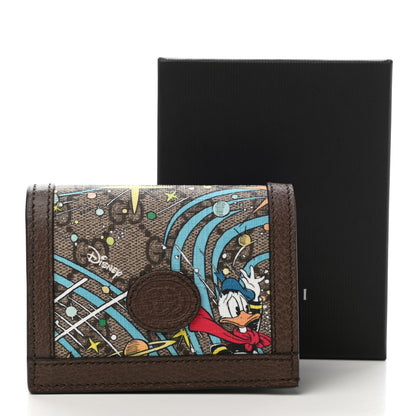 Gucci X DISNEY GG Supreme Monogram Donald Duck Interlocking G Card Case Beige Multicolor New Acero 8 of 9
