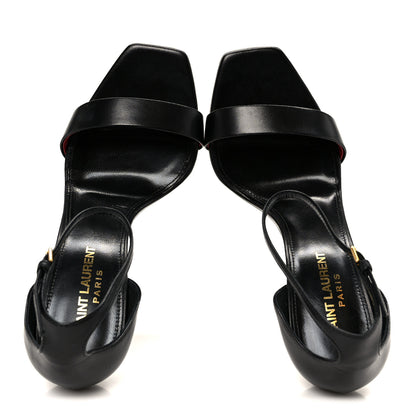 Saint Laurent Calfskin Amber 105 Ankle Strap Sandals 37.5 Black 2 of 10
