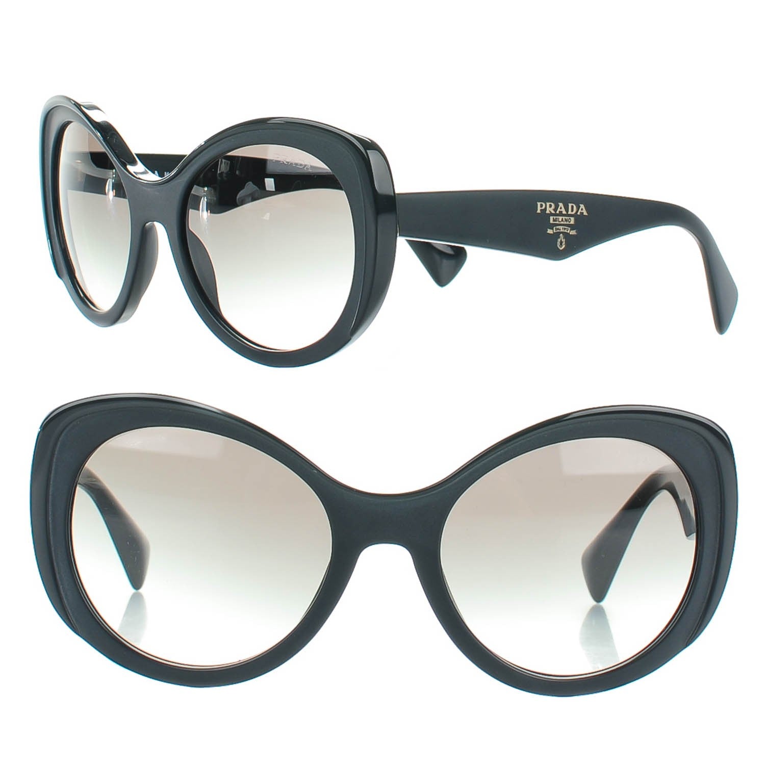 Prada Cat Eye Sunglasses SPR 12P Black 1 of 6