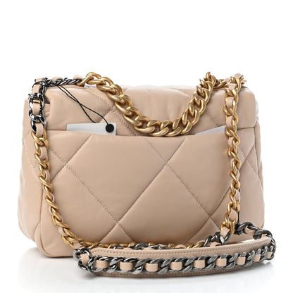 Chanel Lambskin Quilted Medium Chanel 19 Flap Beige 2 of 8