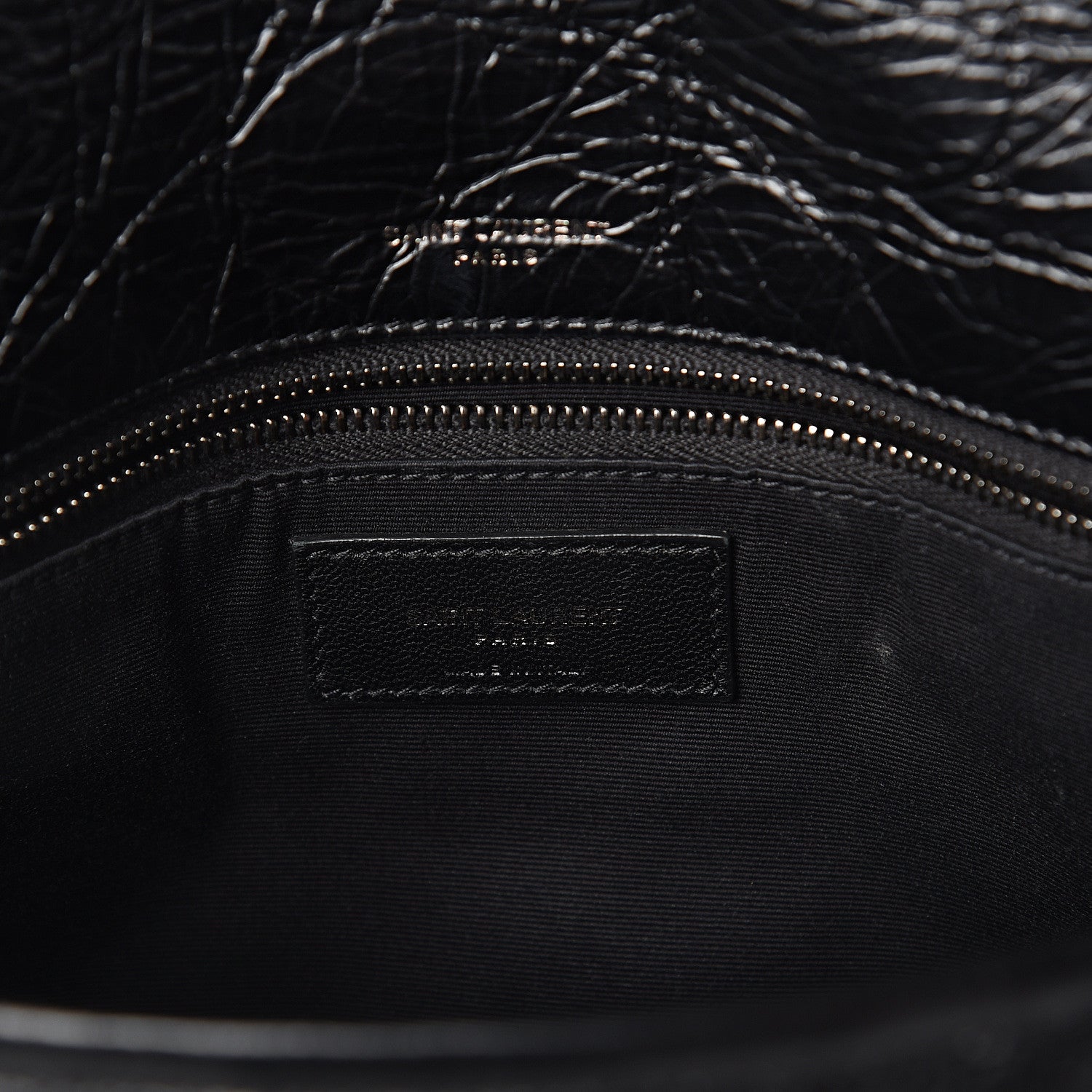 Saint Laurent Crinkled Calfskin Matelasse Monogram Medium Niki Chain Satchel Black 5 of 8